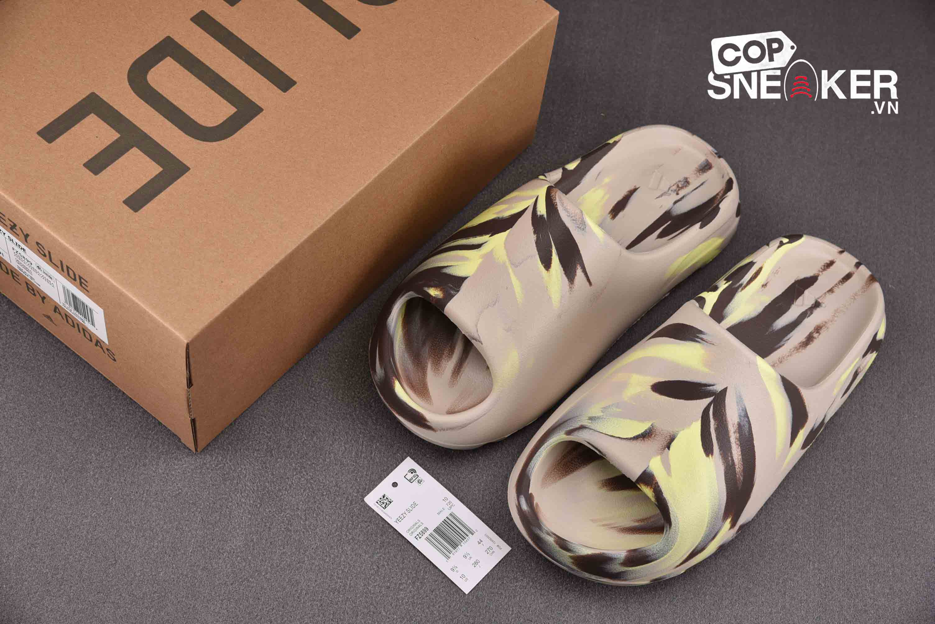 Dép Adidas Yeezy Slides Enflame Oil Painting Ink Yellow Best Quality