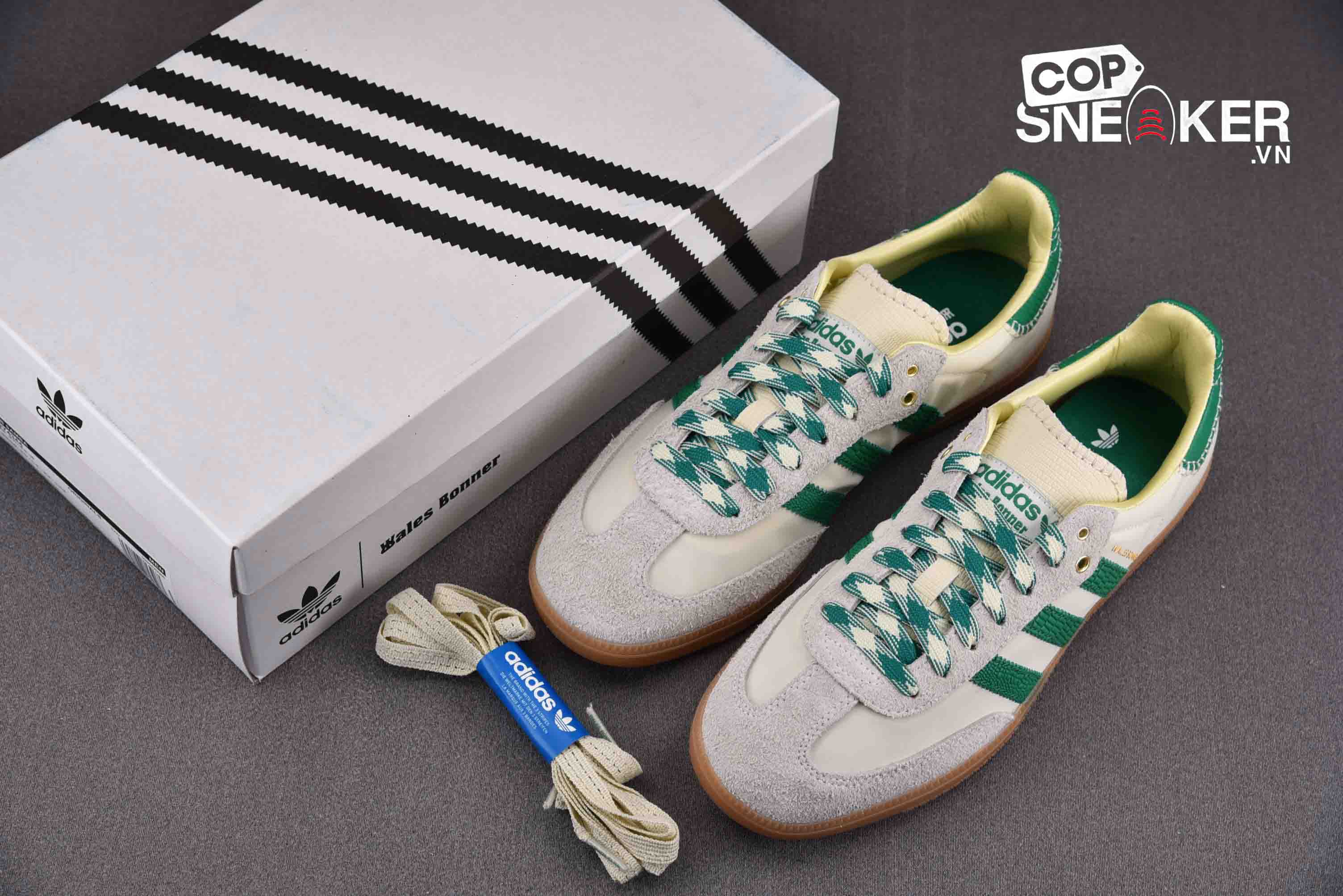 Giày Adidas Originals Wales Bonner x Samba Cream Green Best Quality