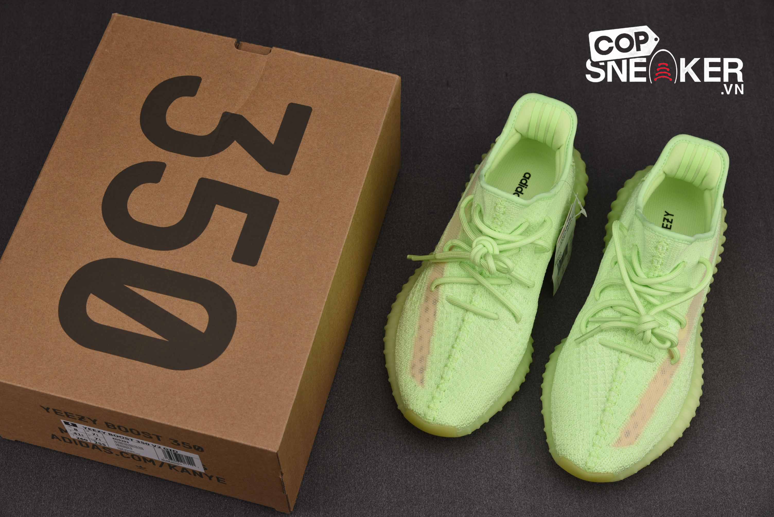 Giày Adidas Yeezy Boost 350 V2 Glow In The Dark Green Best Quality