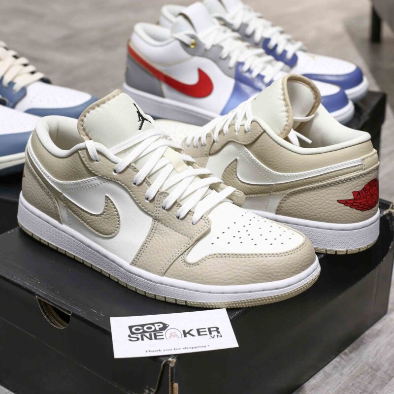 Giày Air Jordan 1 Low SE Heavy Tan Leather Best Quality