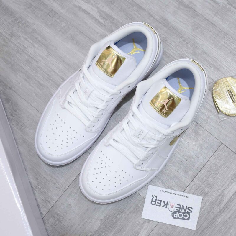 Giày Air Jordan 1 Low White Metallic Gold Best Quality