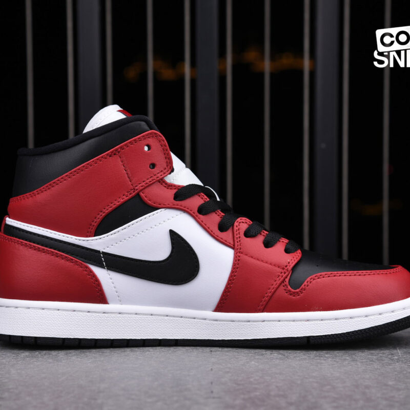 Giày Air Jordan 1 Mid Chicago Black Toe Best Quality