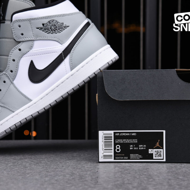 Giày Air Jordan 1 Mid ‘Light Smoke Grey’ V1 Best Quality