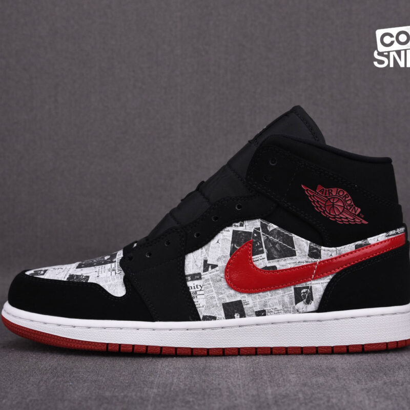 Giày Air Jordan 1 Mid Newspaper Best Quality