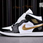 Giày Air Jordan 1 Mid Patent ‘Black Gold’ Best Quality