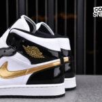 Giày Air Jordan 1 Mid Patent ‘Black Gold’ Best Quality