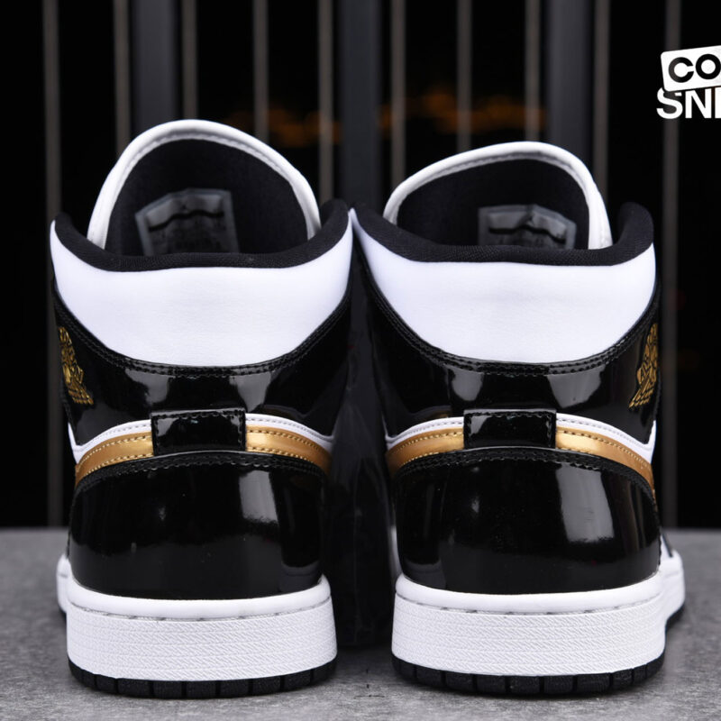 Giày Air Jordan 1 Mid Patent ‘Black Gold’ Best Quality