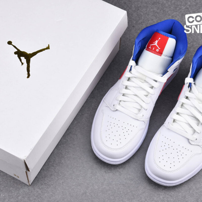 Giày Air Jordan 1 Mid ‘White Red Royal’ Best Quality