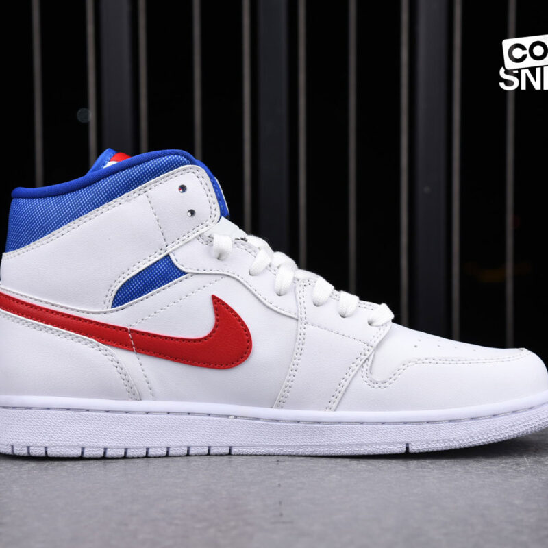 Giày Air Jordan 1 Mid ‘White Red Royal’ Best Quality