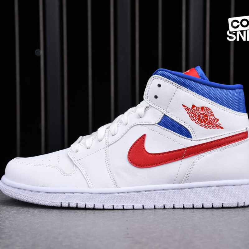 Giày Air Jordan 1 Mid ‘White Red Royal’ Best Quality