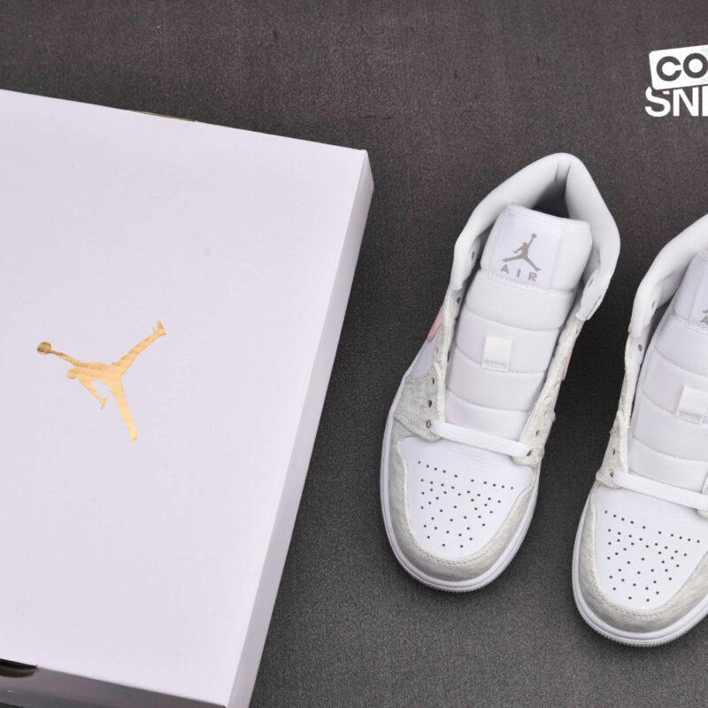 Giày Air Jordan 1 Mid Wmns SE ‘White Light Iron Ore’ Best Quality