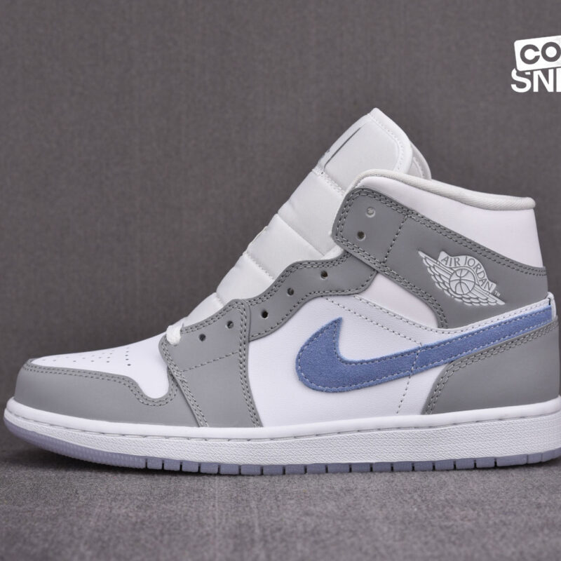 Giày Air Jordan 1 Mid Wolf Grey Aluminum Best Quality