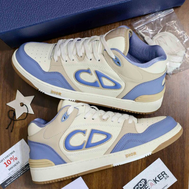 Giày Dior B57 Mid Blue Cream and Beige Suede Best Quality