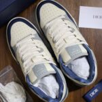 Giày Dior B57 Mid Navy Blue and Cream and Gray Suede Best Quality