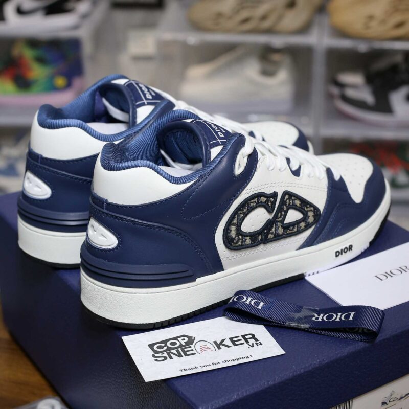 Giày Dior B57 Mid Navy Blue White Dior Oblique Jacquard Best Quality