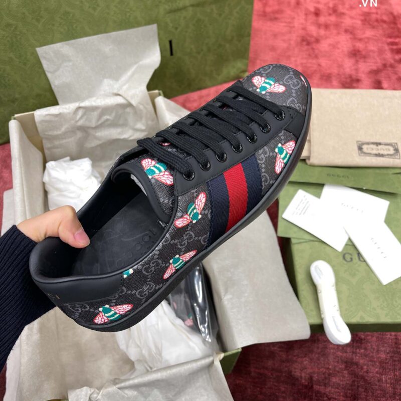 Giày Gucci Ace Bee Print Black Best Quality