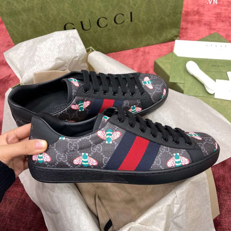 Giày Gucci Ace Bee Print Black Best Quality