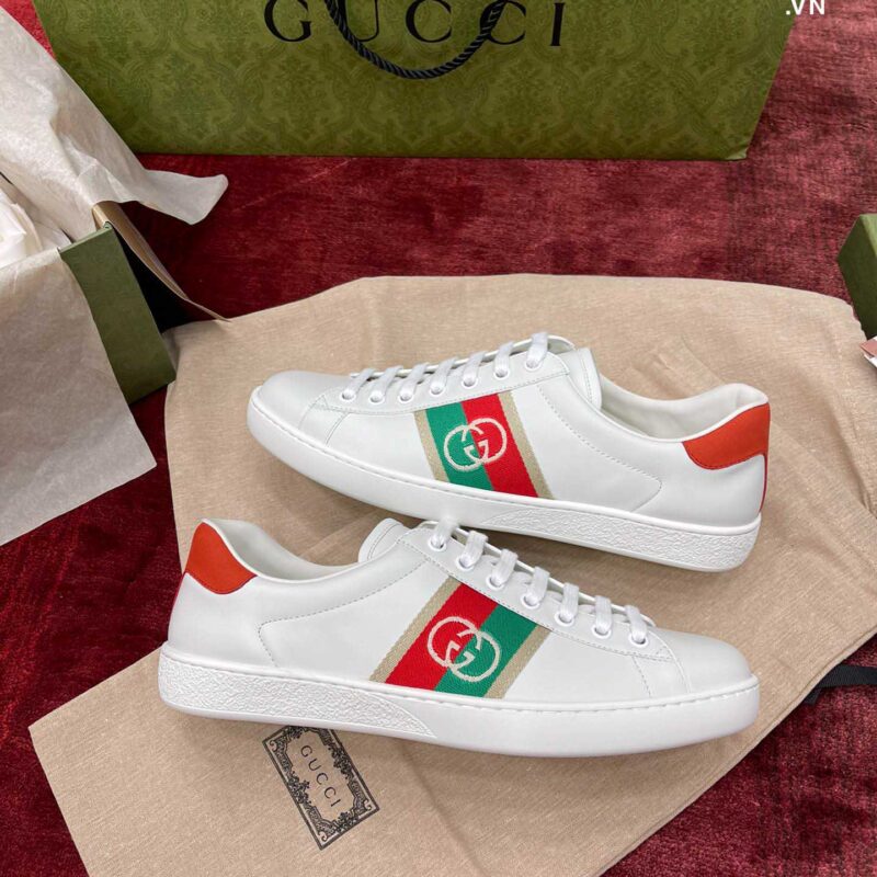 Giày Gucci Ace Elastic Web Interlocking GG White Best Quality