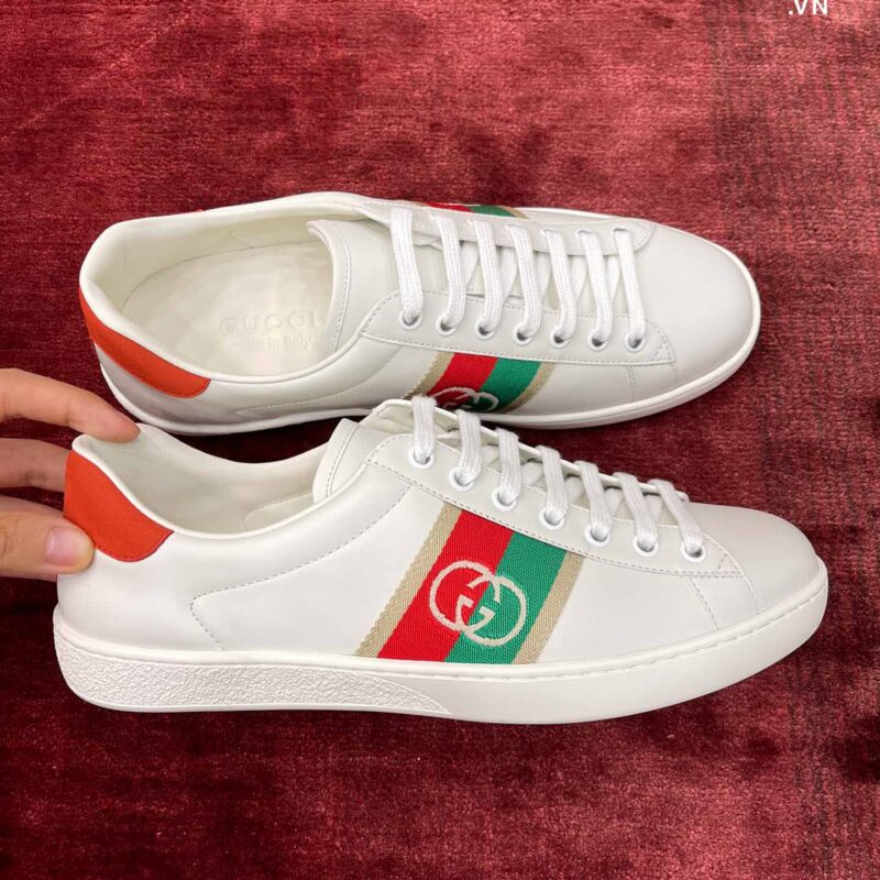 Giày Gucci Ace Elastic Web Interlocking GG White Best Quality