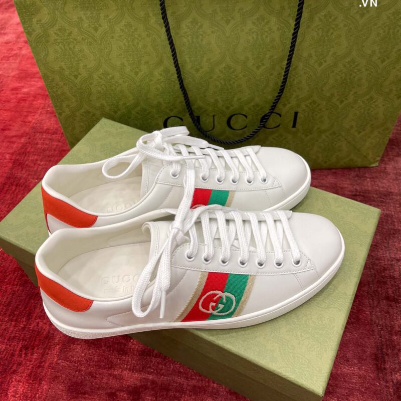 Giày Gucci Ace Elastic Web Interlocking GG White Best Quality