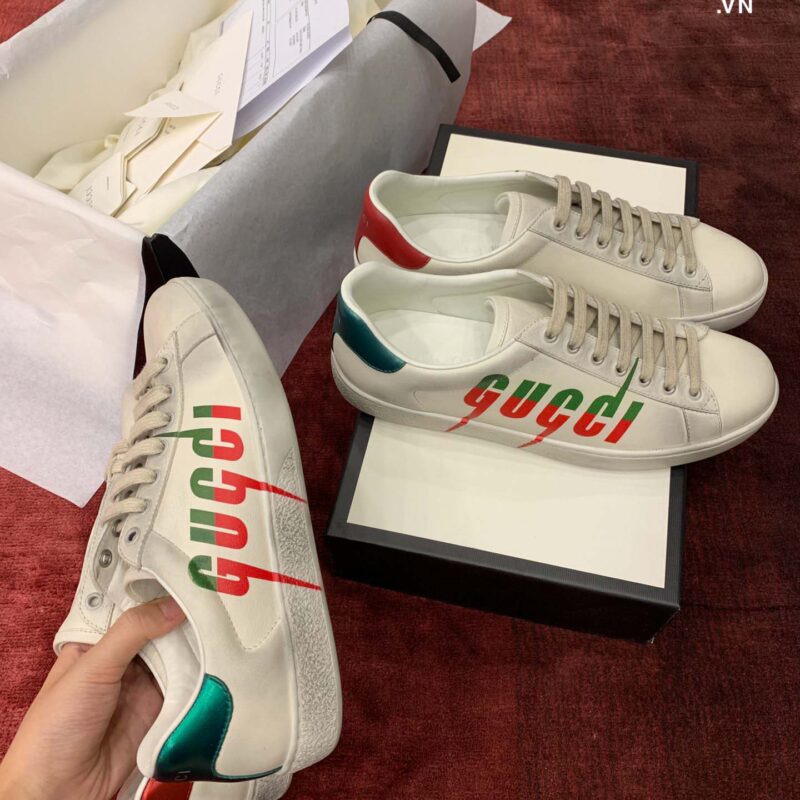 Giày Gucci Ace ‘Gucci Blade Distressed White Best Quality