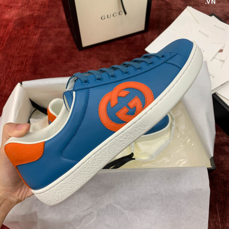 Giày Gucci Ace Interlocking GG Teal Best Quality