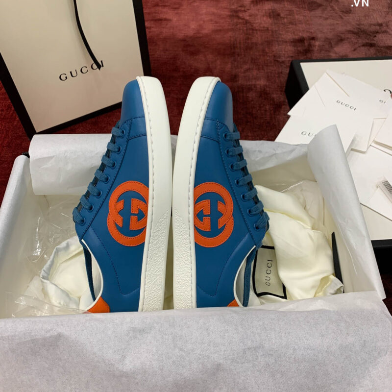 Giày Gucci Ace Interlocking GG Teal Best Quality