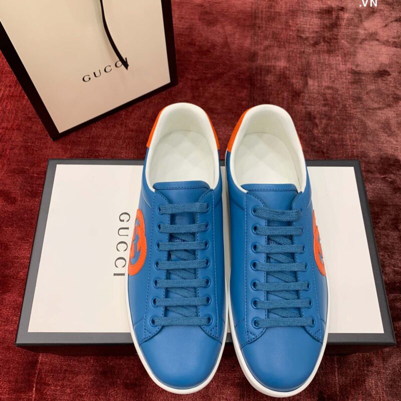 Giày Gucci Ace Interlocking GG Teal Best Quality