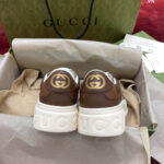 Giày Gucci Leather GG-Print Brown Sneakers Best Quality