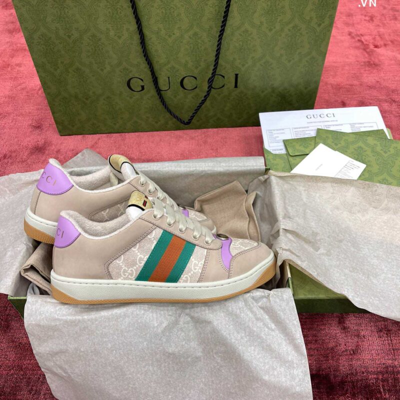 Giày Gucci Screener Cream Leather (Women's) Best Quality