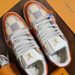 Giày Louis Vuitton LV Trainer Damier White Orange Best Quality