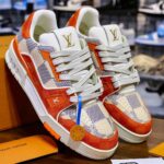 Giày Louis Vuitton LV Trainer Damier White Orange Best Quality