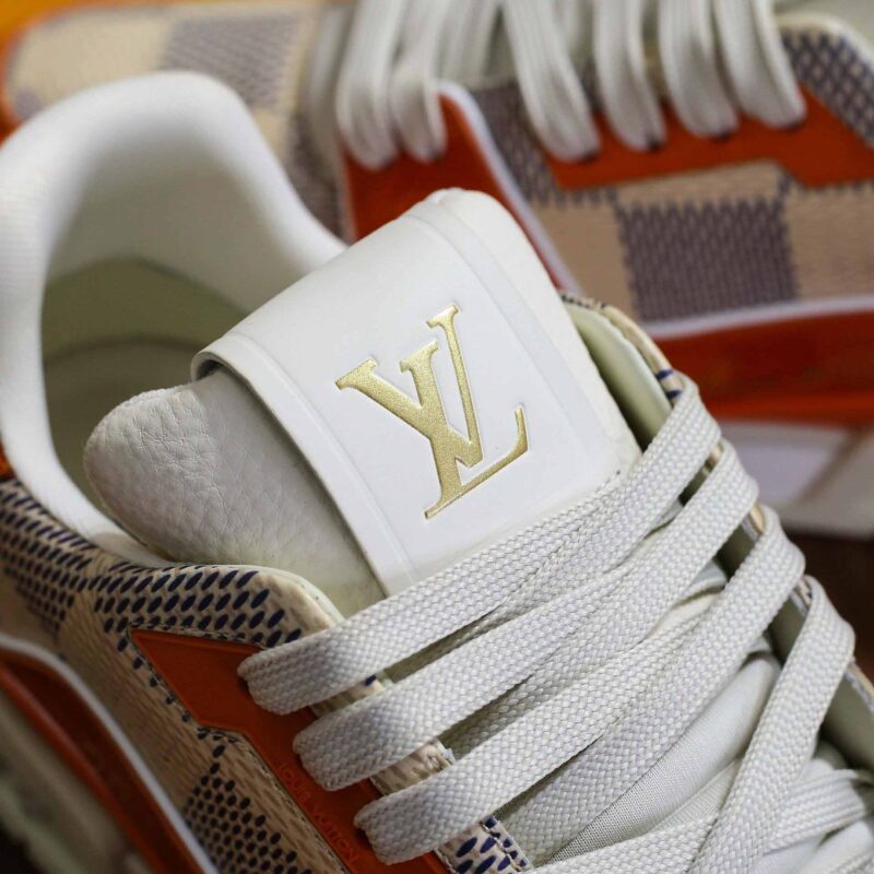 Giày Louis Vuitton LV Trainer Damier White Orange Best Quality