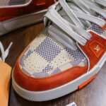 Giày Louis Vuitton LV Trainer Damier White Orange Best Quality