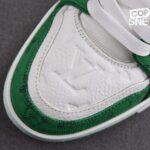 Giày Louis Vuitton LV Trainer Green Monogram Denim White Best Quality