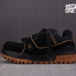 Giày Louis Vuitton LV Trainer Maxi Black Brown Suede Best Quality