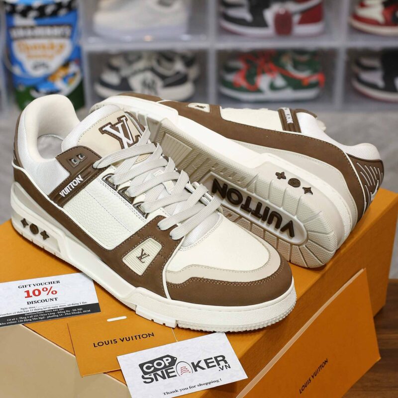 Giày Louis Vuitton LV Trainer Maxi Kaki Mocha Best Quality