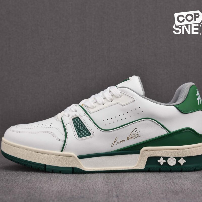 Giày Louis Vuitton LV Trainer Sneaker Low White Green Best Quality