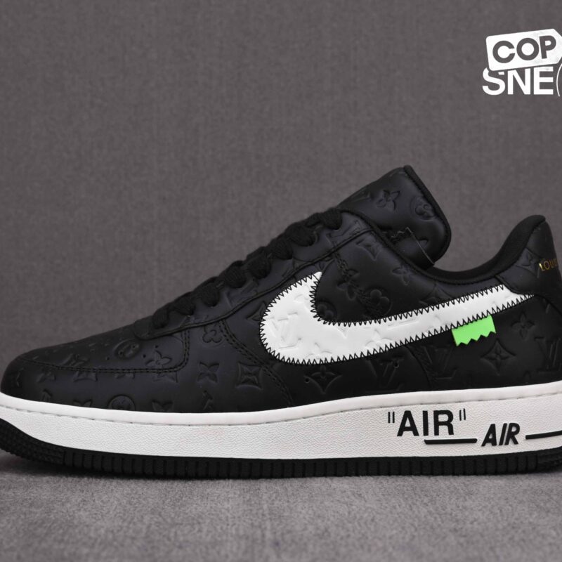 Giày Louis Vuitton Nike Air Force 1 Low By Virgil Abloh Black White Best Quality