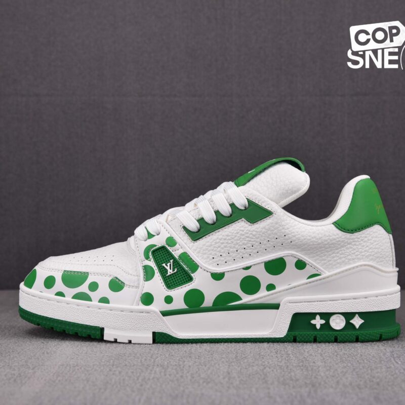 Giày Louis Vuitton x Yayoi Kusama Trainer Green White Best Quality