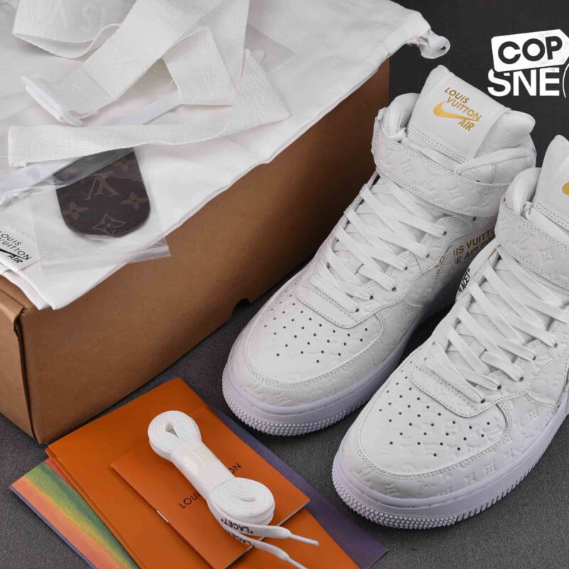 Giày Nike Air Force 1 x Louis Vuitton Mid By Virgil Abloh 'White' Best Quality