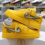 Giày Nike Air Force 1 x Off White University Gold Metallic Silver Best Quality