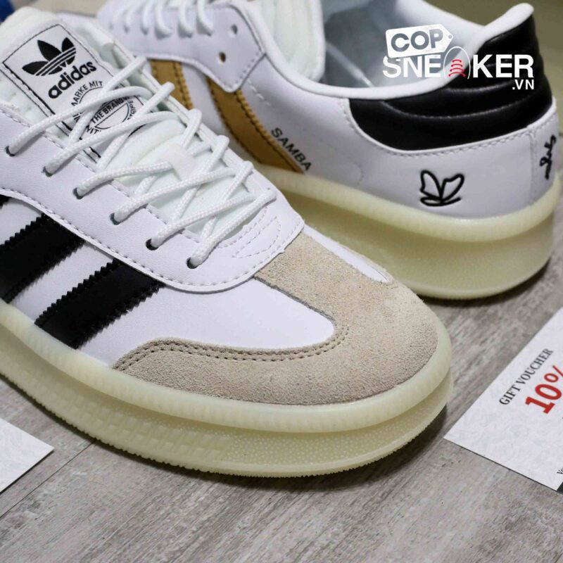 Giày Adidas Su Yiming x Samba XLG 'White Gold Black' Best Quality